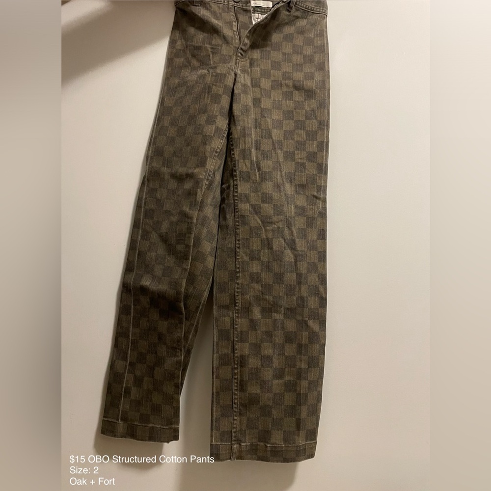 Checkered Brown Pants - Classic Straight Fit